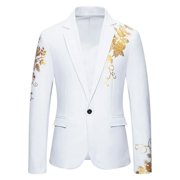 NaWent Men's Vintage Floral Blazer Slim Fit Two Button Turn-Down Collar Long Sleeve Party Jacket Sports Coat Business Lapel Suit on White 8(XL)