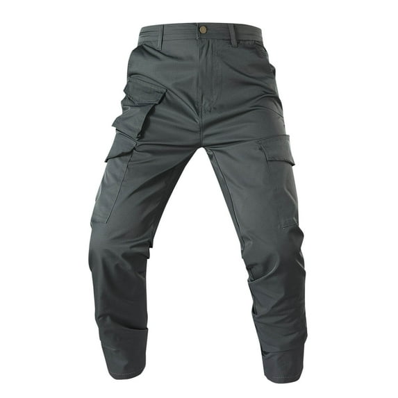 NaWent Men's Water Resistant Pants Relaxed Fit Tactical Cargo Work Pants with Multi Pocket Gray 18(XXXXXL)