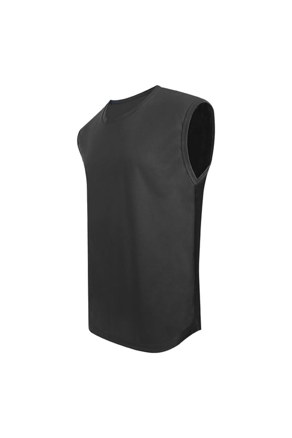 Men's Workout Swim Sleeveless Shirts Quick Dry Beach Pool Solid Color Tech Running Athletic Exercise Muscle Tank Top Big and Tall on Dark Gray 14(XXXL)