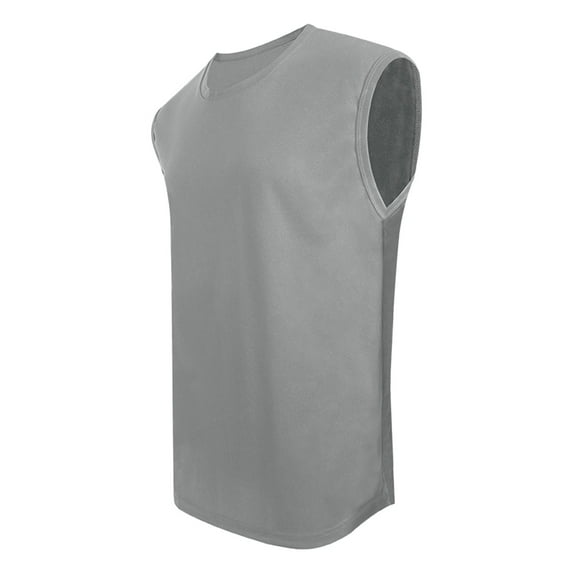 NaWent Men's Workout Swim Sleeveless Shirts Quick Dry Beach Pool Solid Color Tech Running Athletic Exercise Muscle Tank Top Big and Tall on Gray 14(XXXL)