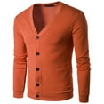 thumbnail image 1 of NaWent Mens Casual Comfortable Fit Cardigan Sweater Shawl Collar Soft Fabric on Orange 6(XL), 1 of 3