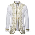 thumbnail image 1 of NaWent Mens Dinner Dress Suit Jacket Prince Party Tux Blazer Embroidery Sport Coat on White S(S), 1 of 9