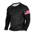 thumbnail image 1 of NaWent Mens Graphic T Shirt Long Sleeve 1776 American Flag Shirts Black 8(L), 1 of 5