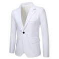 thumbnail image 1 of NaWent Mens formal Blazer Button Up Long Sleeve Suit Jacket Lapel Slim Fit Stylish Business Coats 2024 Banquet Fall Blazers White 6(L), 1 of 5