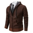 thumbnail image 1 of NaWent Oversized Cardigan Sweaters for Men Zip Up Knitted Long Sleeve Slim Fit Sweaters Autumn Plus Size Gym Outerwear Brown 6(M), 1 of 4