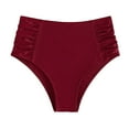 thumbnail image 1 of NaWent Women's High Waisted Bikini Bottoms Ruched Swim Bottoms Full Coverage Tankini Swimsuits Bottoms Wine XL, 1 of 5