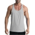 thumbnail image 1 of NaWent Stringer Bodybuilding Tank Tops Low Cut off Y Back Gym Workout Training Stretch Polyester Quick Drying Muscle Shirt on Gray 10(XL), 1 of 8