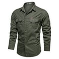 thumbnail image 1 of NaWent Tactical Long Sleeve Shirts for Men Military Button Up Snap Work Shirts Quick Dry Upf 50+ Uv Western Tops Army Green 16(XXXXXL), 1 of 8