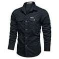 thumbnail image 1 of NaWent Tactical Long Sleeve Shirts for Men Military Button Up Snap Work Shirts Quick Dry Upf 50+ Uv Western Tops Dark Blue 12(XXXL), 1 of 2