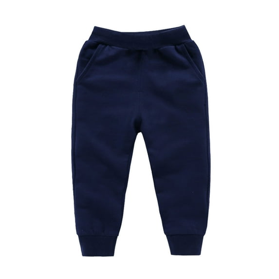 NaWent Toddler Baby Pants Boys Girls Candy Color Solid Color Leggings Casual Kids Sports Pants Navy 2T(2-3 Years)