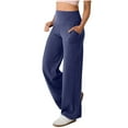 thumbnail image 1 of NaWent Up to 65% off Women's Pants Casual High Waisted Tummy Tuck Yoga Pants Solid Color Fitness Elastic Waist Exercise Yoga Pants Navy XL, 1 of 9