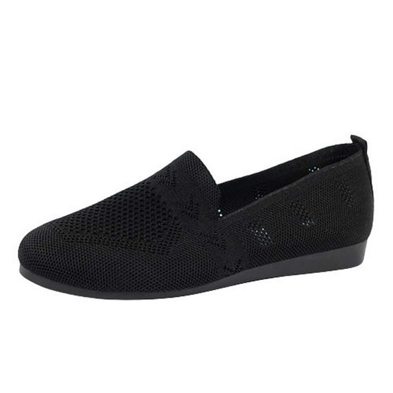 NaWent Women Slip on Loafer Flat Shoes Soft Daily Slip-on Casual Sneaker Classic Flats Breathable Women’s Loafers Canvas Walking Shoes Black 9(42)