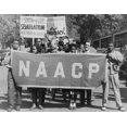 thumbnail image 1 of Naacp Banner Is Held By Protesters In A 1947 Demonstration Against Segregated Education In Houston History (24 x 18), 1 of 1