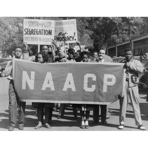 Naacp Banner Is Held By Protesters In A 1947 Demonstration Against Segregated Education In Houston History (24 x 18)