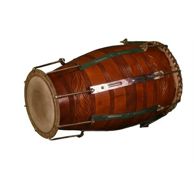 Naad Nuts Bolt Dholak Indian Folk Musical Instrument Drum Mohagany Wood 17 Inch Hight 2023