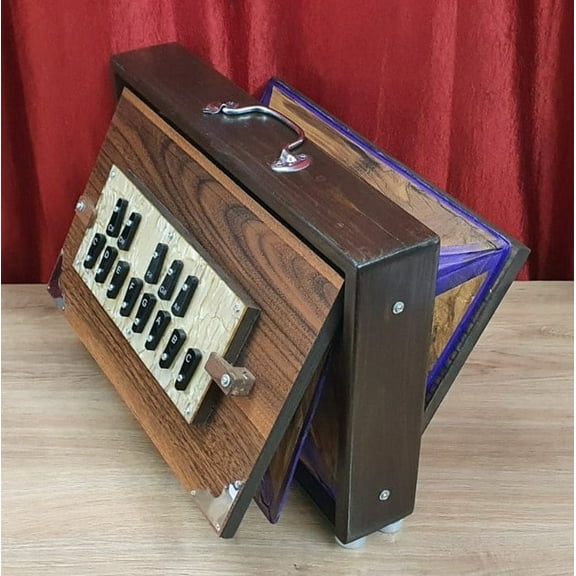 Naad Shruti Box , Teak wood and Ply, 440Hz & 432Hz Sur Peti With Padded Bag Brown