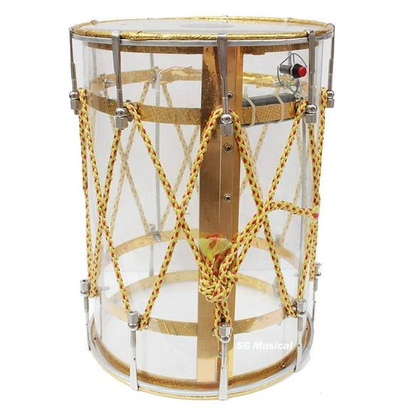 Naad Transparent Lighting Medium Bhangra Dhol/Punjabi Dhol Wedding Festival