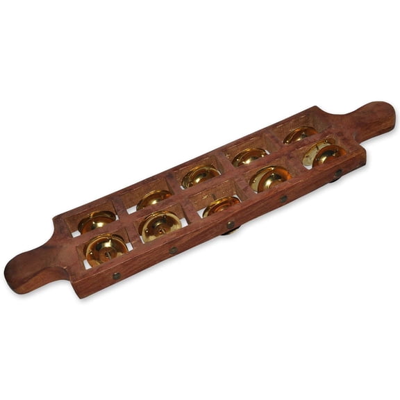 Naad sheesham wood Jhika Cymbal Handmade Indian Musical Instrument 5 Bells 2023 - Polished