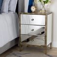 thumbnail image 1 of Naaman Modern and Contemporary Hollywood Regency Glamour Style Mirrored 3-Drawer Nightstand Bedside Table by Ember Interiors, 1 of 13