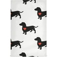 thumbnail image 1 of Naanle Cute Heart Dachshund Dog Kitchen Towels 1 Pack Dish Cloths Reusable Cleaning Cloths Absorbent Hand Towels Tea Towels Bar Towels for Home Fast Drying 28 x 18 in, 1 of 14