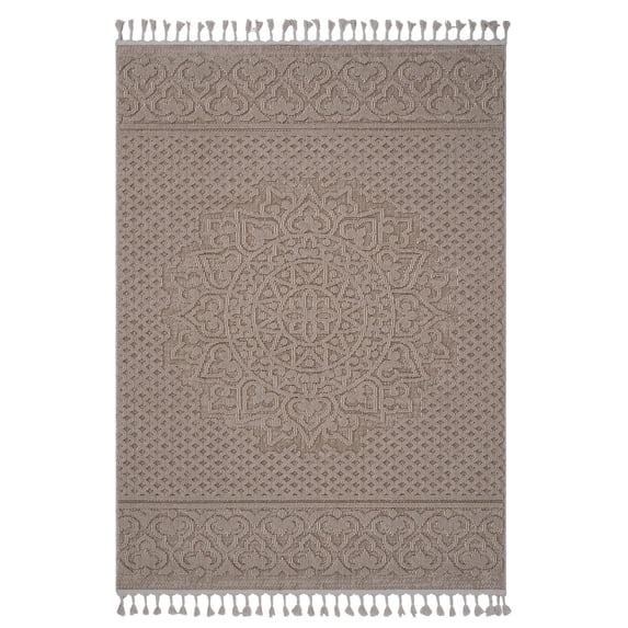 Naar Guros 4X6 Area Rug, Beige Geometric, Non-Shedding Area Rugs for Home Bedroom, Kitchen Floor, Bathroom, Dining and Office