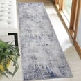 thumbnail image 1 of Naar Marfi 2X8 Area Rug, Silver/Blue Abstract, Non-Slip and Non-Shedding Area Rugs for Home Bedroom, Kitchen Floor, Bathroom, Dining and Office, 1 of 9