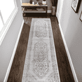 thumbnail image 1 of Naar Marfi 2X8 Area Rug, Cream/Ivory Bordered, Non-Slip and Non-Shedding Area Rugs for Home Bedroom, Kitchen Floor, Bathroom, Dining and Office, 1 of 5