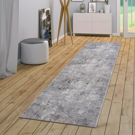 Naar Marfi 2X8 Area Rug, Grey/Multi Abstract, Non-Slip and Non-Shedding Area Rugs for Home Bedroom, Kitchen Floor, Bathroom, Dining and Office