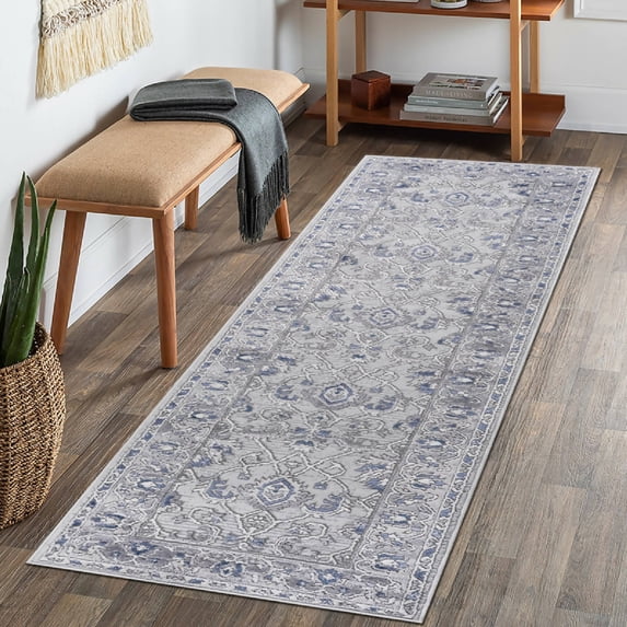 Naar Marfi 2X8 Area Rug, Multi Color Oriental, Non-Slip and Non-Shedding Area Rugs for Home Bedroom, Kitchen Floor, Bathroom, Dining and Office