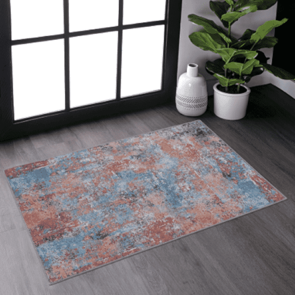 Naar Maval 2X3 Area Rug, Multi Color Abstract, Machine Washable Rugs for Living Room, Non-Slip, Non-Shedding and Foldable Rugs