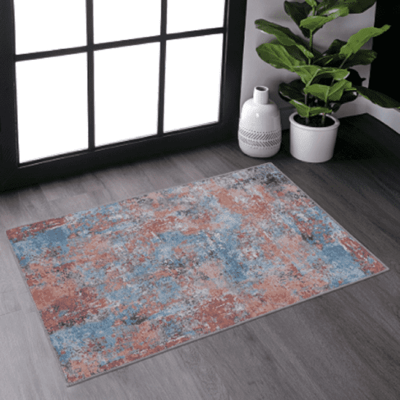 Naar Maval 2X3 Area Rug, Multi Color Abstract, Machine Washable Rugs for Living Room, Non-Slip, Non-Shedding and Foldable Rugs