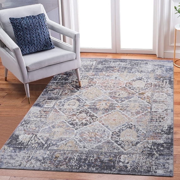 Naar Payas 5X7 Area Rug, Multi Color Oriental Power Loom Crafted Area Rugs for Indoor Living Room, Bedroom and Dining Room