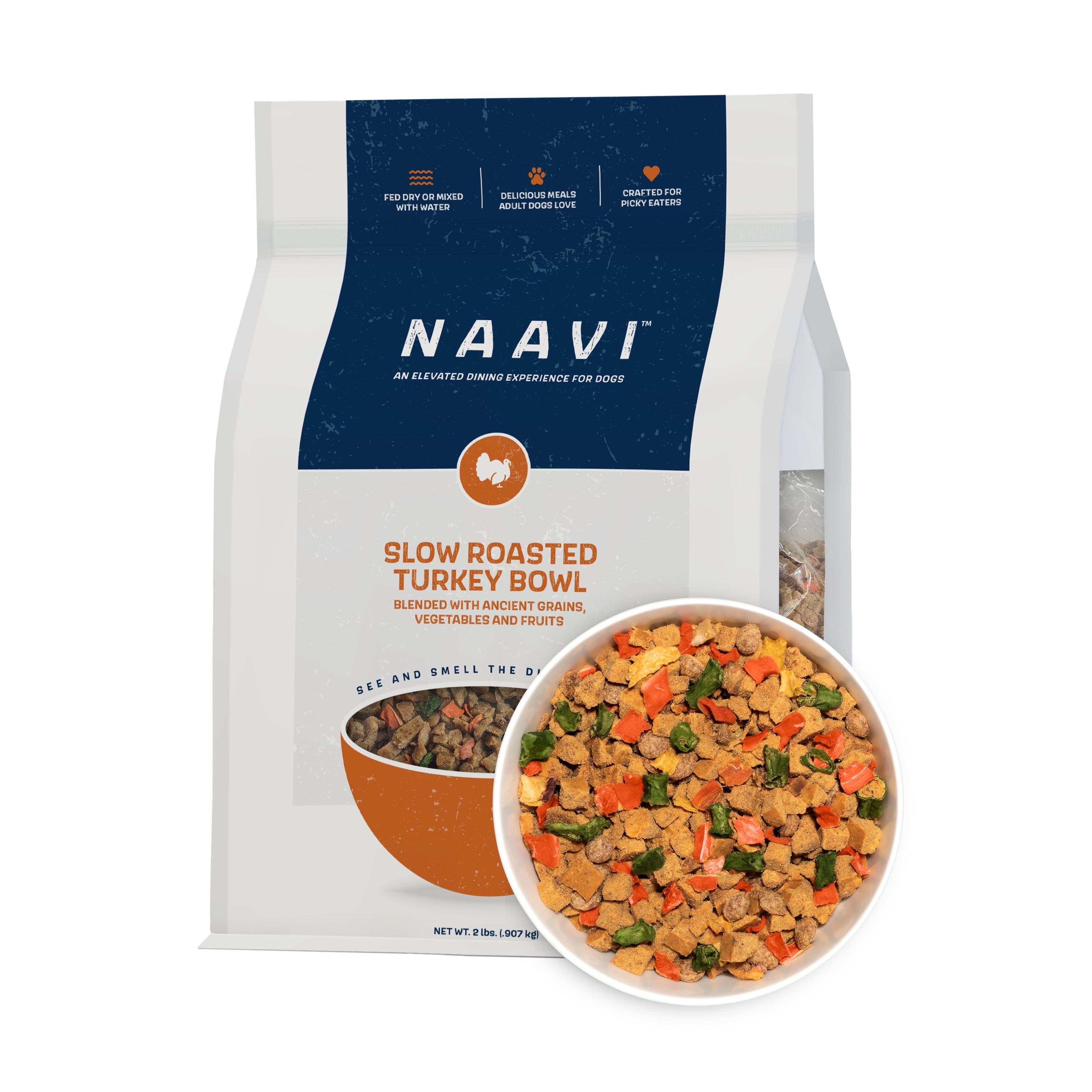 Naavi Slow-Roasted Turkey Bowl Dry Dog Food, 2 lb Bag