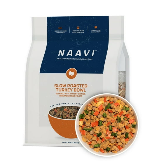 Naavi Slow-Roasted Turkey Bowl Dry Dog Food, 4 lb Bag