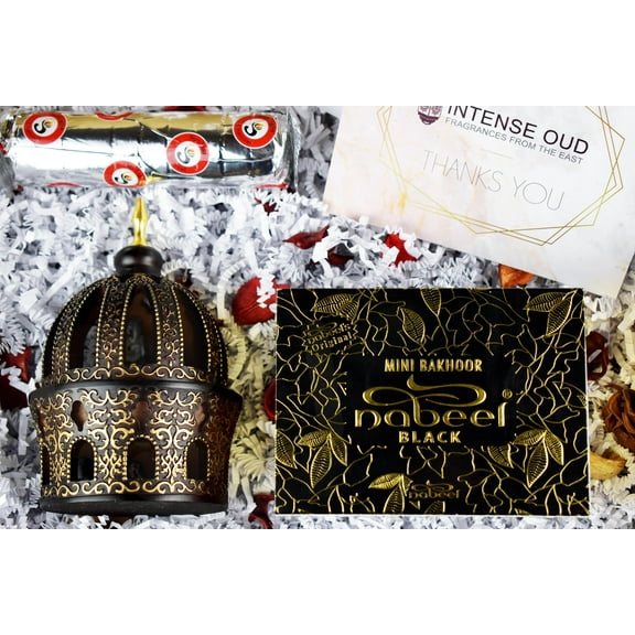 Nabeel Black Mini & Caligraphy Style- Bakhoor Set