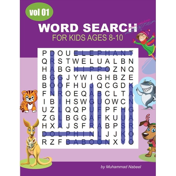 Nabeel Journals and Notebooks: Word Search for Kids Ages 8-10 - Vol 1 : Puzzle Activity Workbook for Clever Kids - Large Size Print (Series #129) (Paperback)