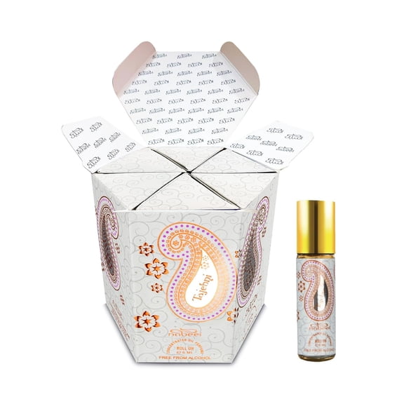 Nabeel Tajebni Premium Attar Roll On Perfume Oil For Men & Women | 100% Non Alcoholic | Unisex Perfume Gift Set - Pack Of 6x 6ml, 0.2 Fl.oz. Each | Concentrated Perfume Oil