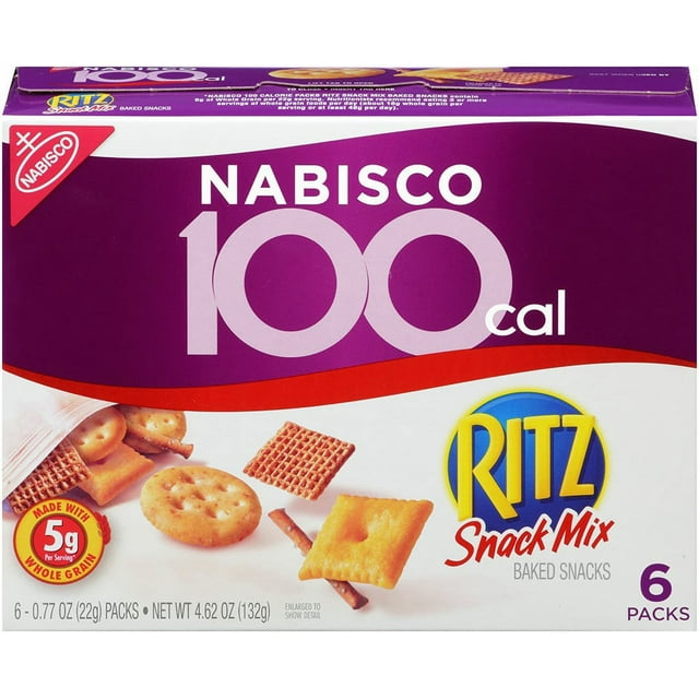 Nabisco 100 Cal Ritz Snack Mix Baked Snacks, 0.77 Oz., 6 Count