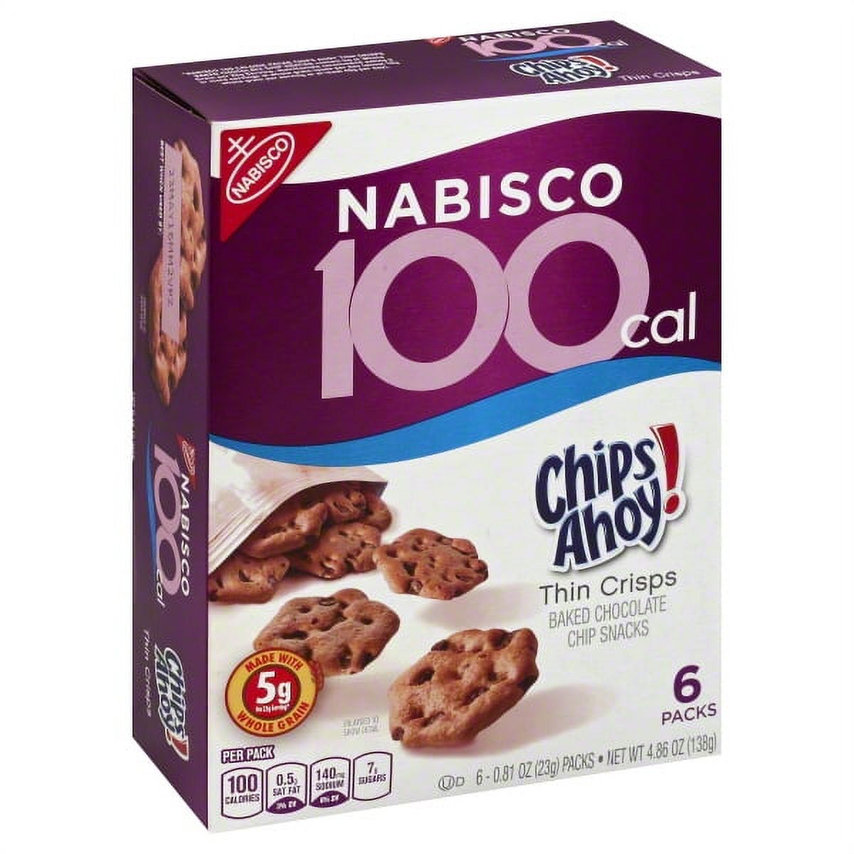 Nabisco 100 Calorie Packs Chips Ahoy! Baked Chocolate Chip Snack, 0.81 Oz., 6 Count - image 1 of 2