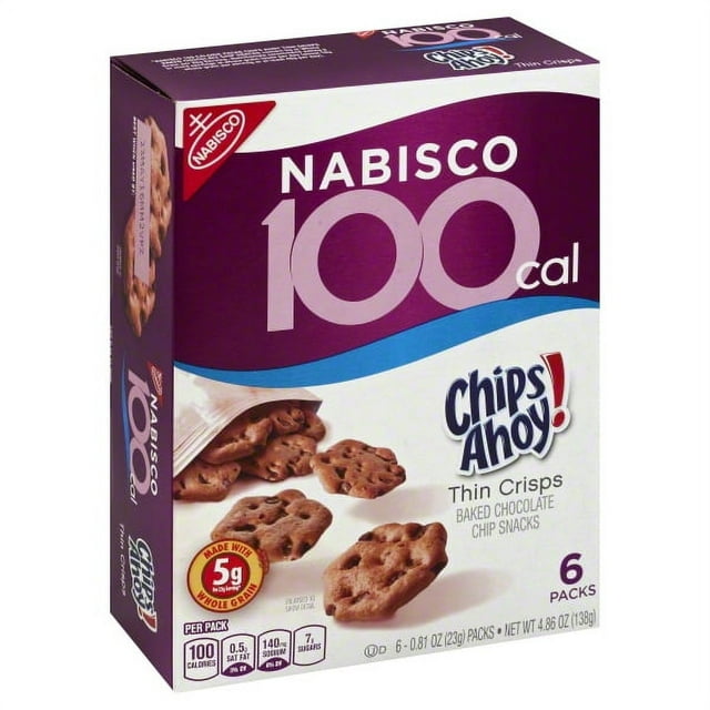 Nabisco 100 Calorie Packs Chips Ahoy! Baked Chocolate Chip Snack, 0.81 Oz., 6 Count