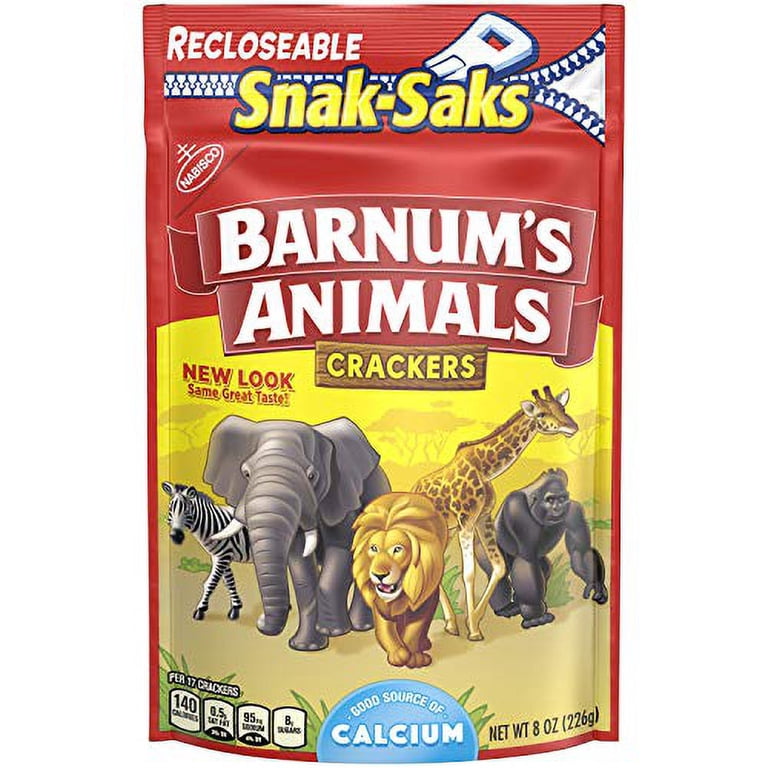 xikers SSAK-NIMAL サニマル ヒョヌ Nabisco Barnum's Animal Crackers, 8 oz Snak Sak - Case of 12, Dry