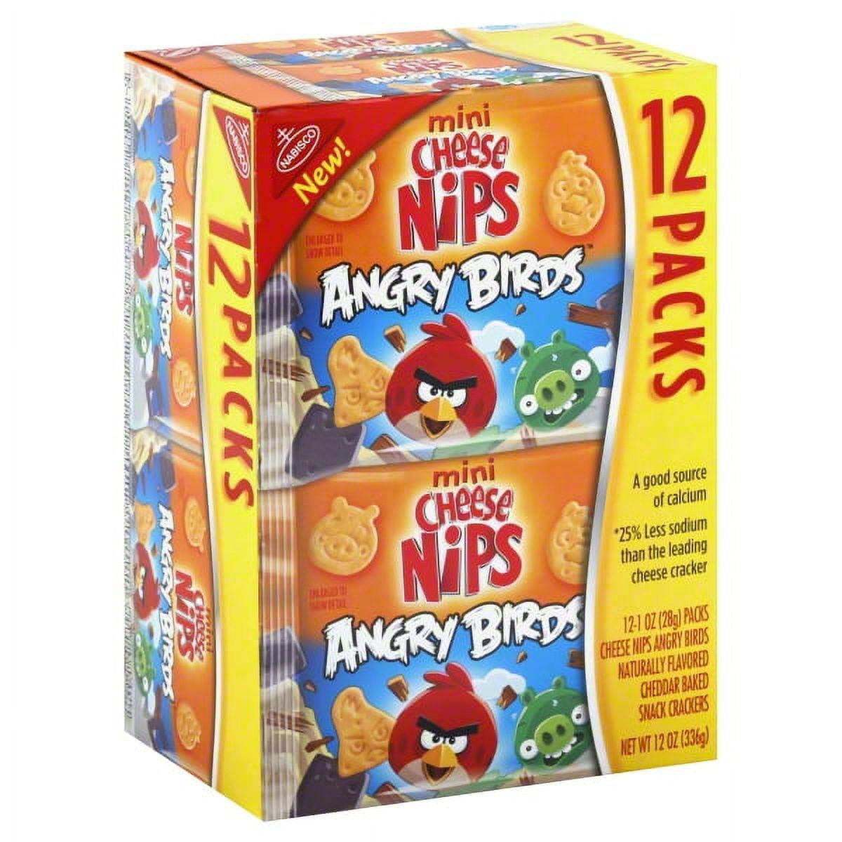 Nabisco Cheese Nips Angry Birds Baked Cheddar Snack Crackers, 1 Oz., 12