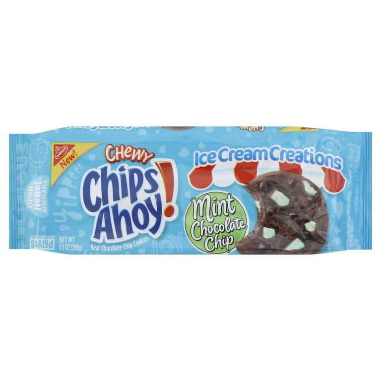 Nabisco Chips Ahoy! Ice Cream Creations Mint Chocolate Chip Cookies, 9.5  Oz. 