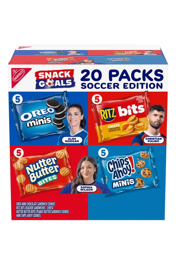 Nabisco Classic Mix Variety Pack, OREO, CHIPS AHOY!, Nutter Butter, RITZ Bits Cheese, 20 Snack Packs
