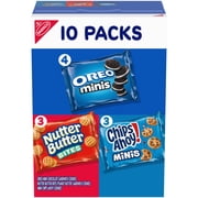 Nabisco Cookies Variety Pack, OREO Minis, Nutter Butter Bites, & CHIPS AHOY! Minis,10 Snack Packs