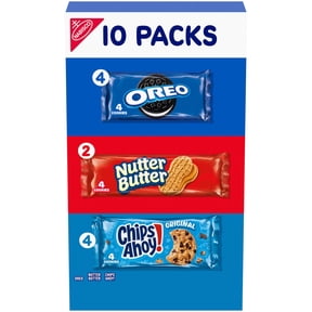 Nabisco Cookies Variety Pack, OREO, Nutter Butter, and CHIPS AHOY!, 10 Four-Cookie Snack Packs