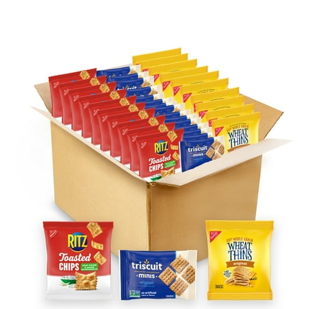 Nabisco Crackers Variety Pack, RITZ Toasted Chips, Wheat Thins Snacks & Triscuit, 40 Snack Packs