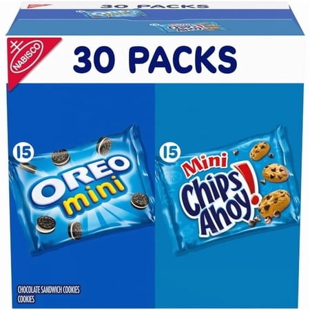 Nabisco Crowd Favorites Cookie Variety Pack, CHIPS AHOY! Mini & OREO Mini, 30 Snack Packs