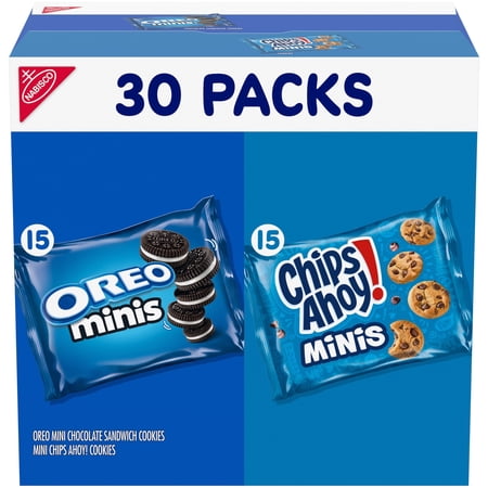 Nabisco Crowd Favorites Cookies Variety Pack, OREO Minis & CHIPS AHOY! Minis, 30 Snack Packs