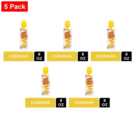 Nabisco EASY CHEESE Cheddar Cheese Snack 8 oz - 5 Pack